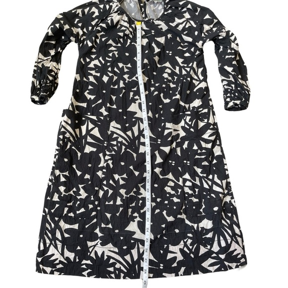 Everlane Black White Floral Seersucker Dress 3/4 Sleeve Pockets XXS - Picture 11 of 15